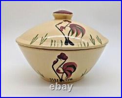 Watt Pottery Oven Ware USA Rooster #67 Covered Bowl 6.5 x 8.5 Vintage