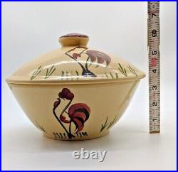 Watt Pottery Oven Ware USA Rooster #67 Covered Bowl 6.5 x 8.5 Vintage