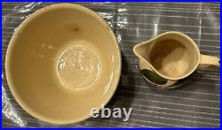 Watt Pottery Vintage 3 Leaf Apple Design Lot Some Cracks Discoloration Not Perfe