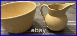 Watt Pottery Vintage 3 Leaf Apple Design Lot Some Cracks Discoloration Not Perfe