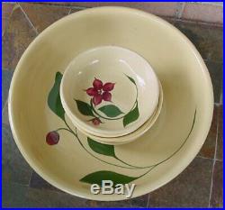 Watt Pottery Vintage 5 Star Starflower Spaghetti/Salad Bowl 5 Individual Bowls