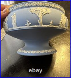 Wedgewood England Blue Jasperware Pedestal Bowl
