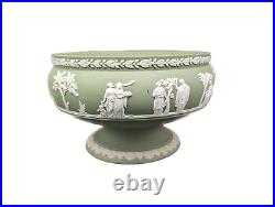 Wedgwood Green Jasperware Sacrifice Pedestal Bowl
