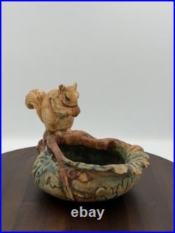 Weller Antique Woodcraft Squirrel Bowl Excellent Condition