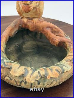 Weller Antique Woodcraft Squirrel Bowl Excellent Condition