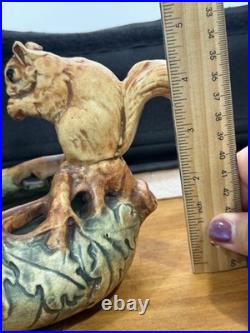 Weller Antique Woodcraft Squirrel Bowl Excellent Condition