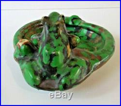 Weller Art Pottery Coppertone Frog & Lily Pad Bowl Pin Dish Vintage Art Deco
