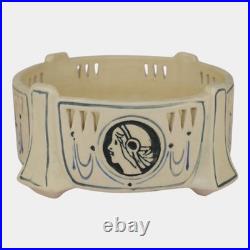 Weller Ethel Creamware c1915 Vintage Pottery Ethel Flapper Reticulated Bowl