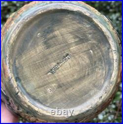 Weller Pottery Woodcraft Bowl With Large Plums & Leaves. Signed & Mint