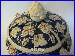 Wick-Werke, WW Germany Stoneware Stein Grape Pottery Punch Bowl Jar Canister