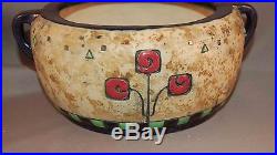 Wonderful Vintage Czechoslovakia Amphora Enamel Art Pottery Peacock Bowl