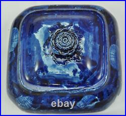 Wood Blue Historical Staffordshire Shell Border Square Serving Bowl Lid Only