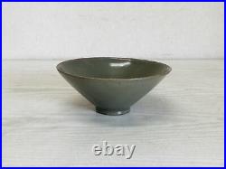 Y3265 CHAWAN Celadon kintsugi Japan tea ceremony bowl antique pottery vintage