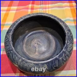 Zanesville Peters & Reed Arts & Crafts Landsun Bowl Matte Blue Grey Glaze 7.7