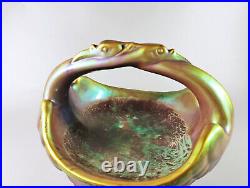 Zsolnay, Art Nouveau Eosin Glaze Bowl With Swans, Antique Porcelain! (h018)